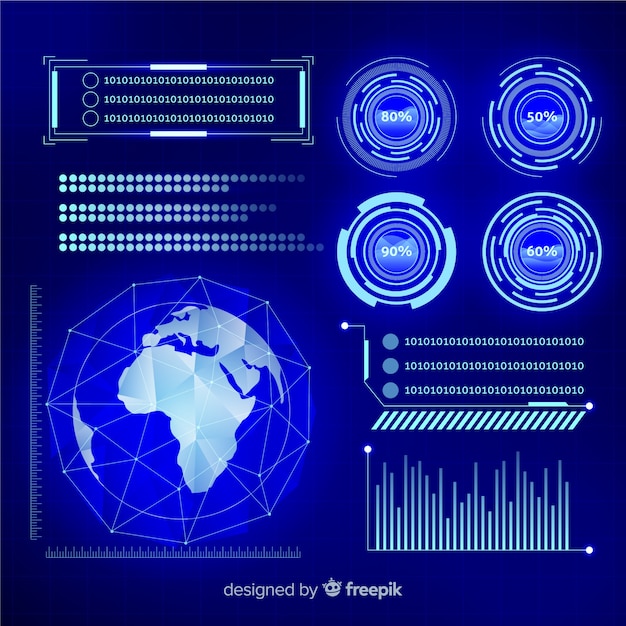 Collection offuturistic infographic element