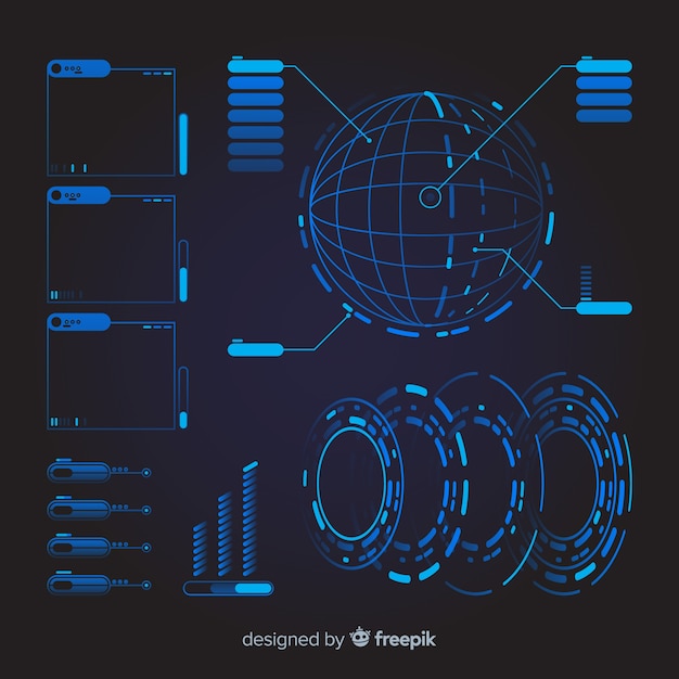 Free vector collection offuturistic infographic element