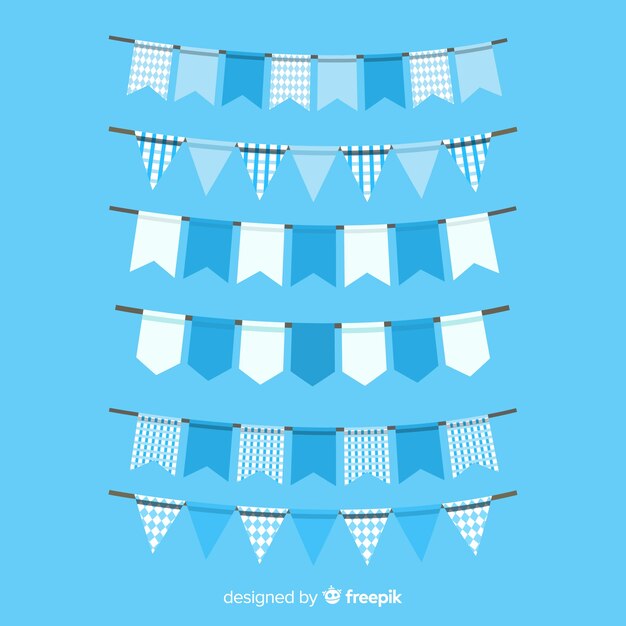 Collection of oktoberfest garland flat design