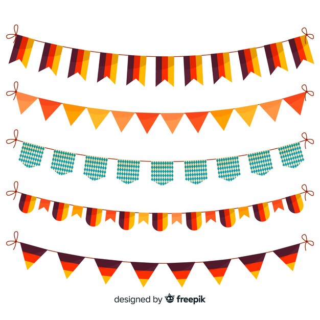 Collection of oktoberfest garland flat design