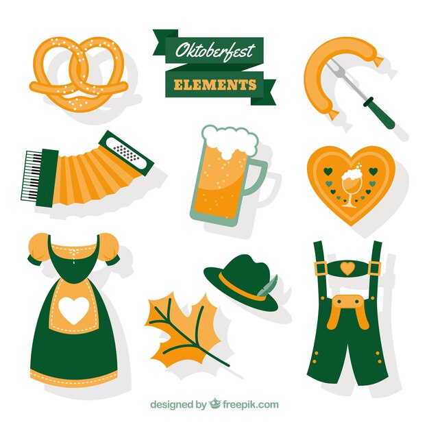 Collection of oktoberfest traditional complements