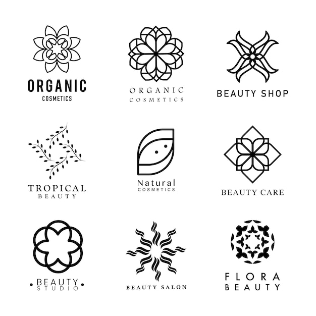 Free vector collection of organic cosmetics logo vector