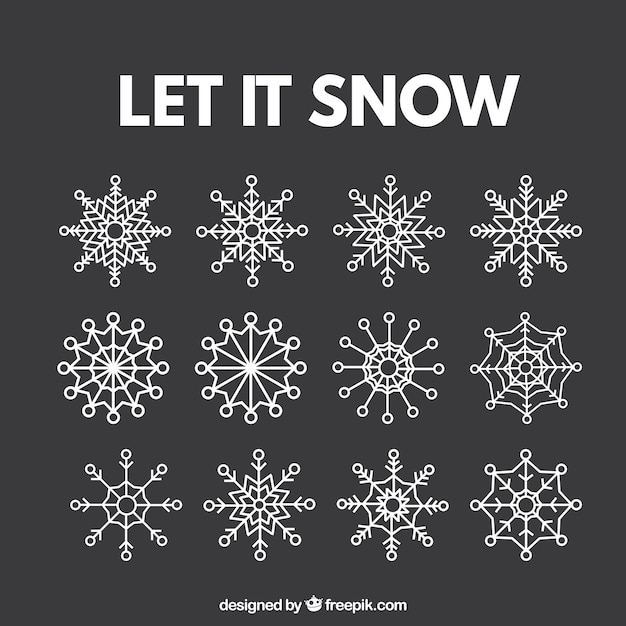 Collection of ornamental snowflakes