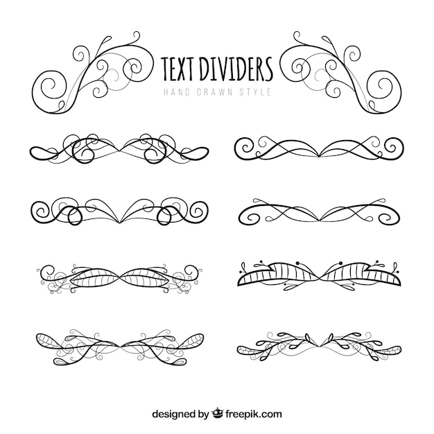 Free Vector collection of ornamental text dividers