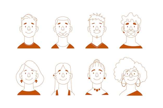 Collection of people avatars illustration