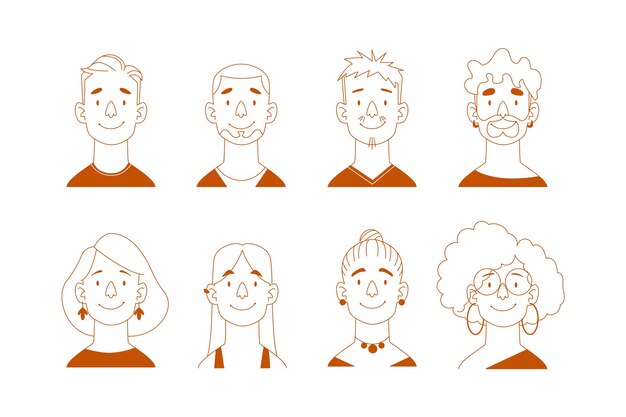 Collection of people avatars illustration