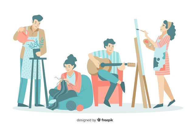 Free vector collection of people enjoying their free time