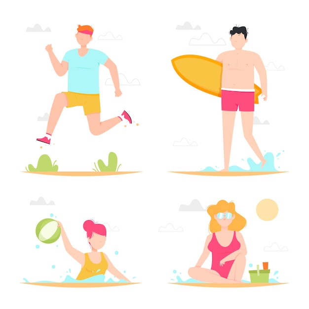 Collection of people outdoor activities