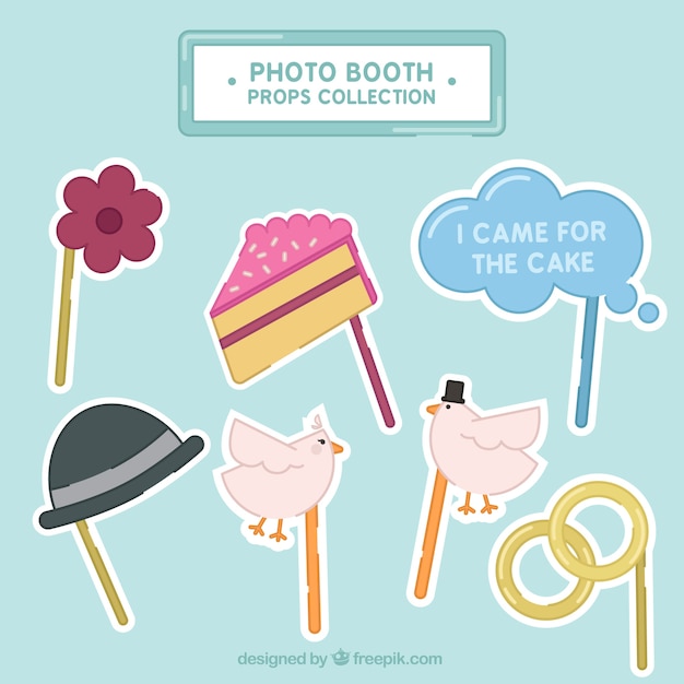 Collection of photo booth props for weddings