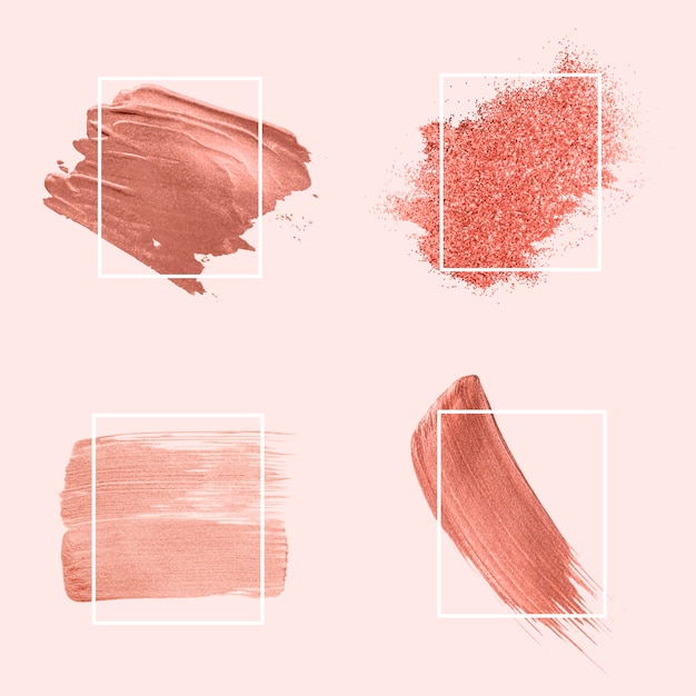 Free Vector collection of pink brush strokes