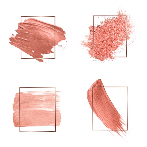 Free Vector collection of pink brush strokes