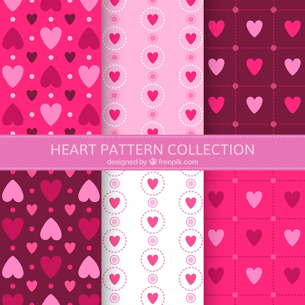 Collection of pink hearts patterns