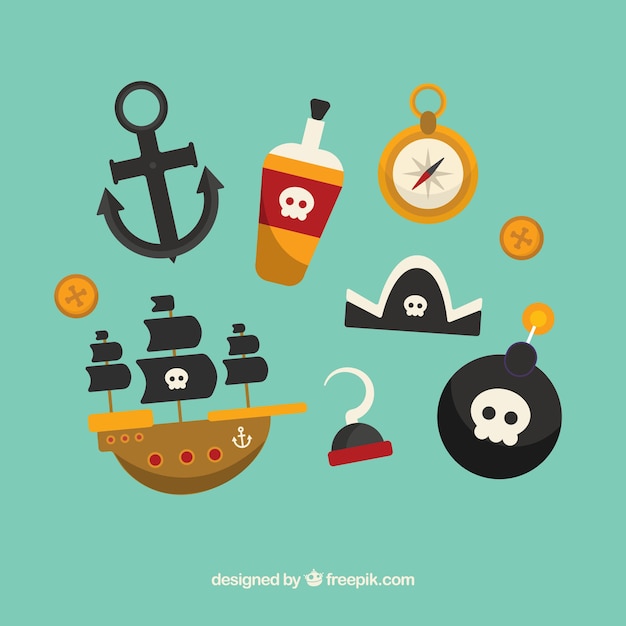 Free Vector collection of pirate element