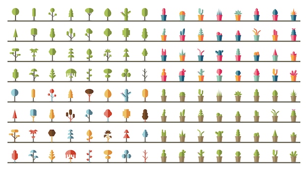 Free vector collection of plants and tree vectors