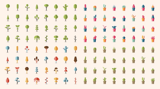 Free Vector collection of plants and tree vectors