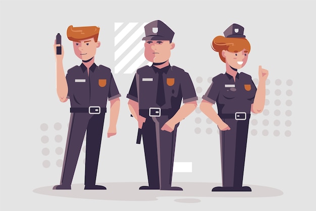 Collection of police illustration