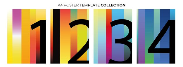 Free vector collection of posters with gradients on a white background