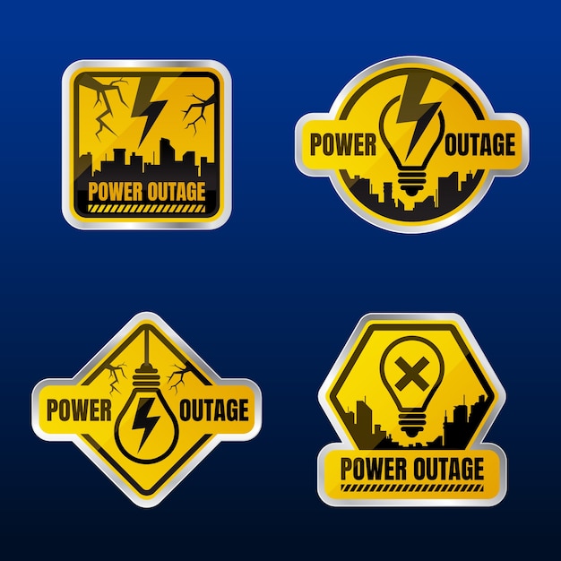 Free Vector collection of power outage labels