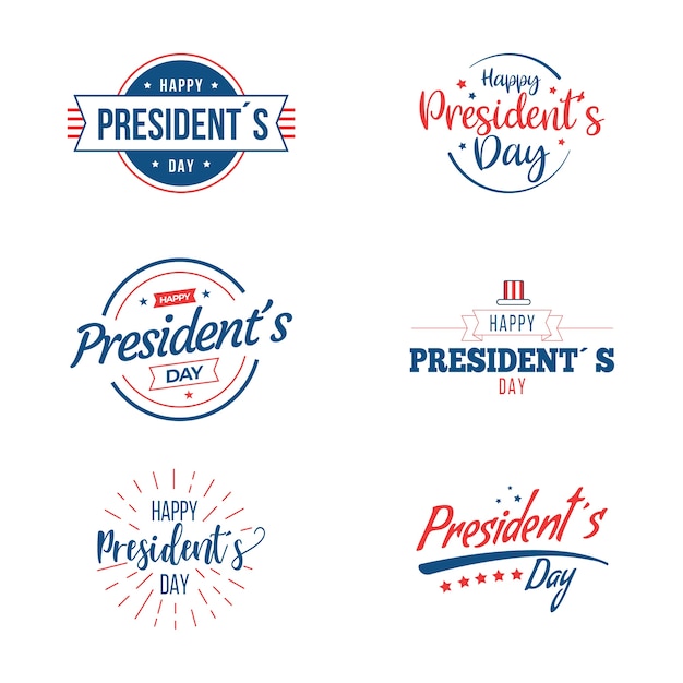 Collection of presidents day labels