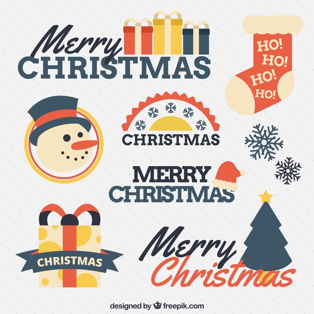 Collection of pretty christmas ornaments stickers