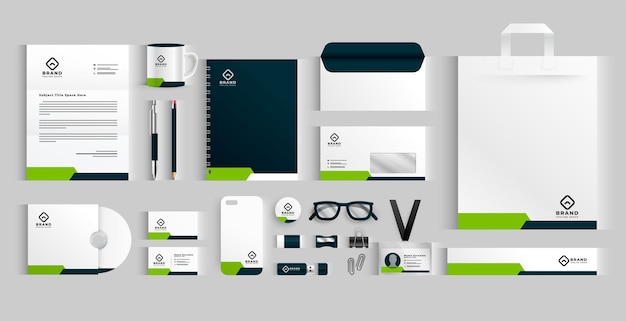 Free vector collection of professional stationery template for business presentation