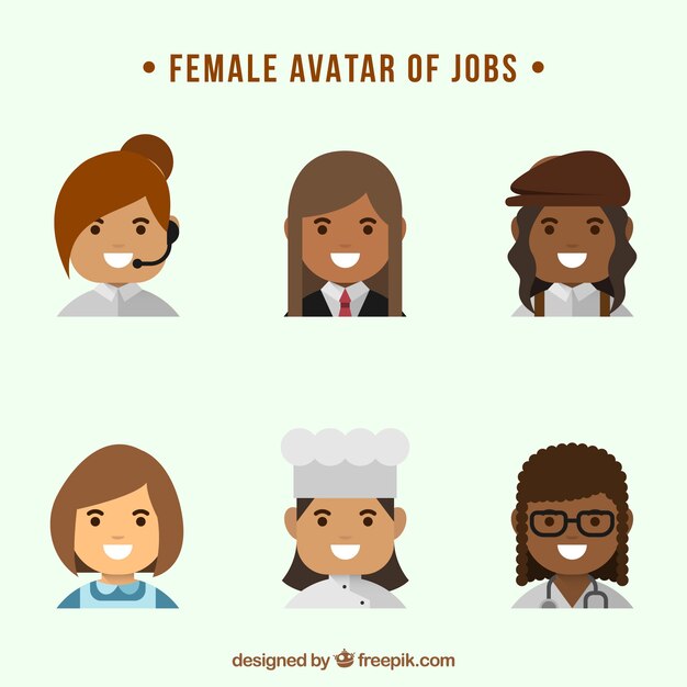 Collection of proffesional female avatars