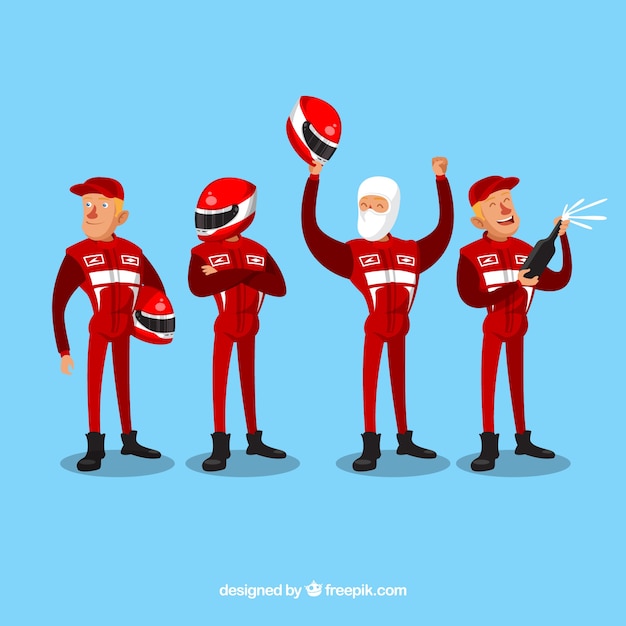 Free Vector collection of racing characters