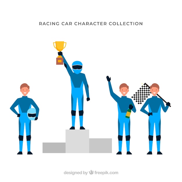 Free Vector collection of racing characters