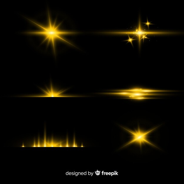 Free Vector collection of realistic bursts of light