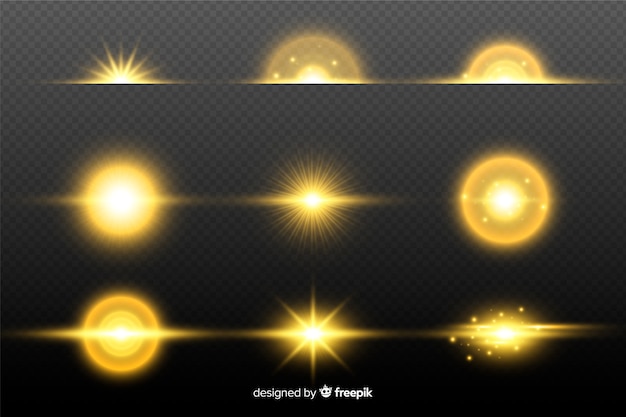 Free Vector collection of realistic bursts of light