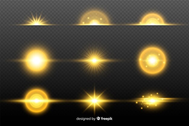 Free Vector collection of realistic bursts of light