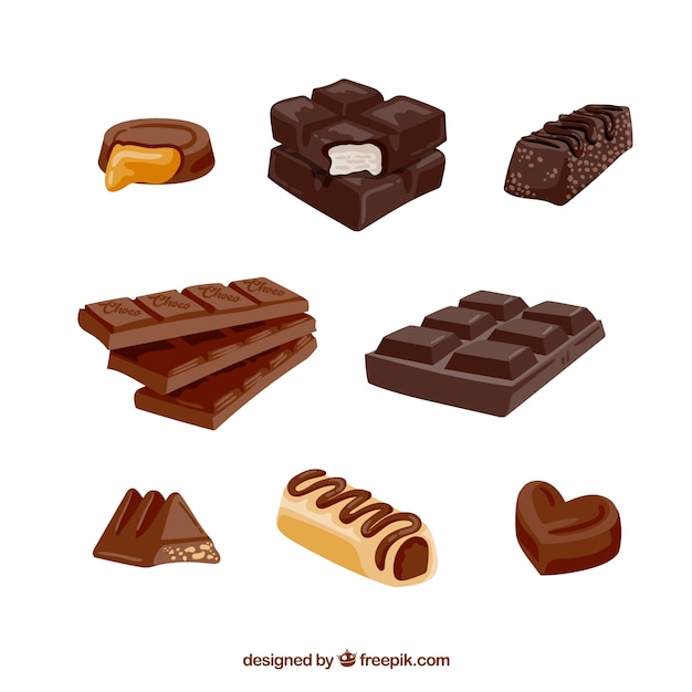 Free Vector collection of realistic chocolate bars