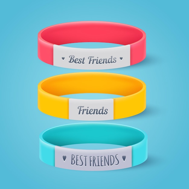 Free Vector collection of realistic friendship bands