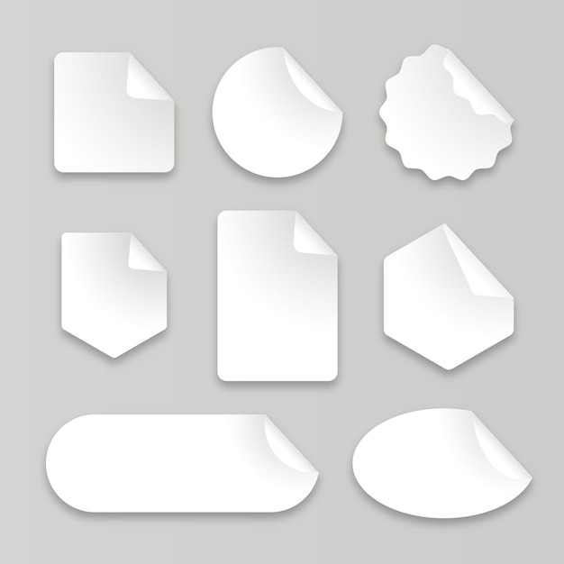 Free Vector collection of realistic paper stickers