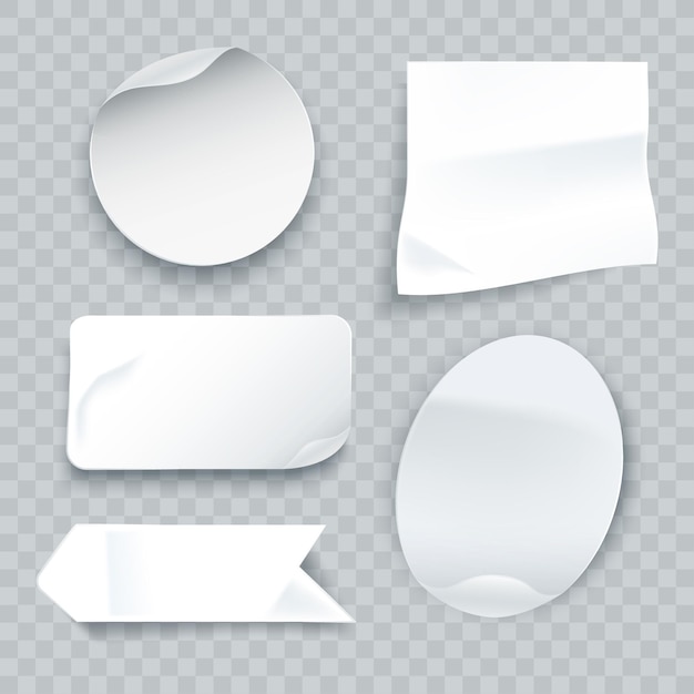 Free Vector collection of realistic paper stickers