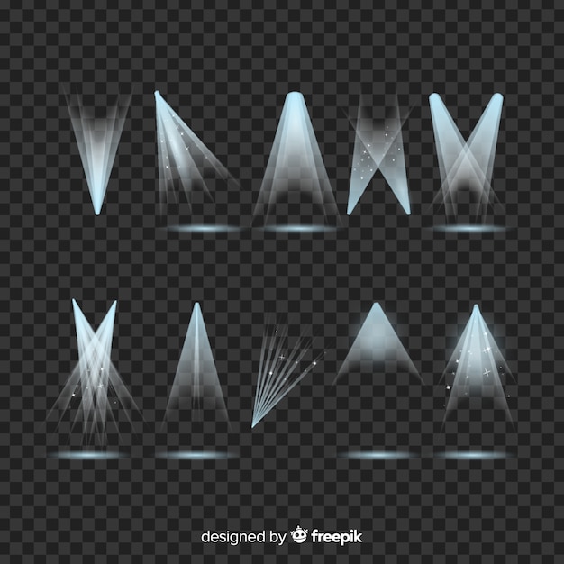 Free Vector collection of realistic spotlight illumination