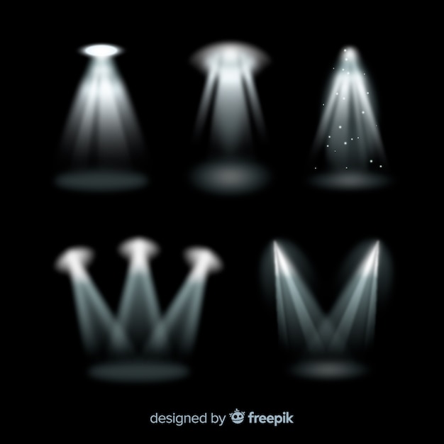 Collection of realistic spotlight illumination