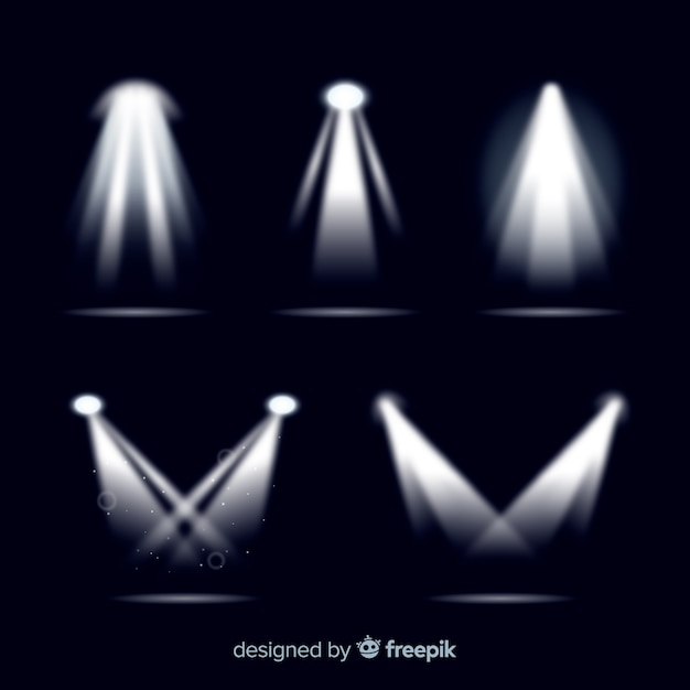 Free Vector collection of realistic spotlight illumination