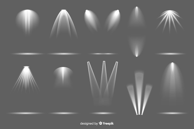 Collection of realistic spotlight illumination