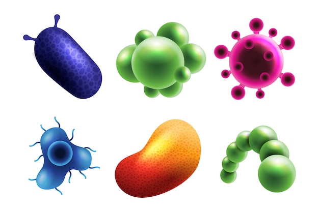 Free vector collection of realistic virus concept