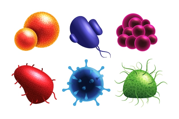 Free Vector collection of realistic virus concept