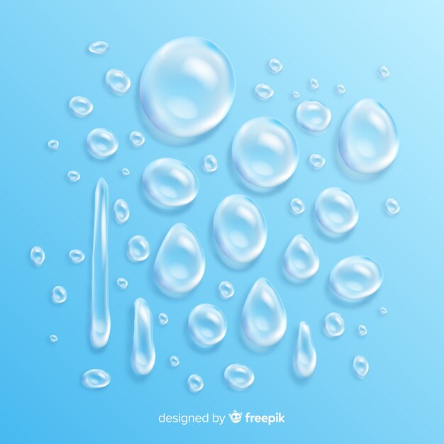 Collection of realistic water drops