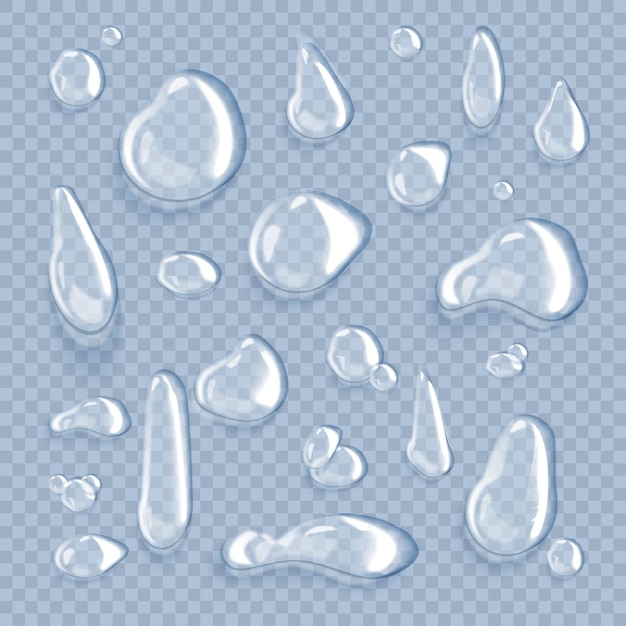 Collection of realistic water drops