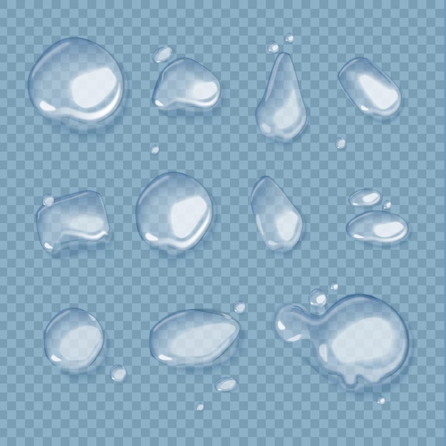 Collection of realistic water drops