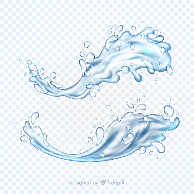 Collection of realistic water splashes