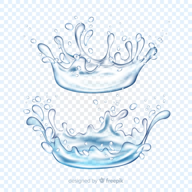 Collection of realistic water splashes