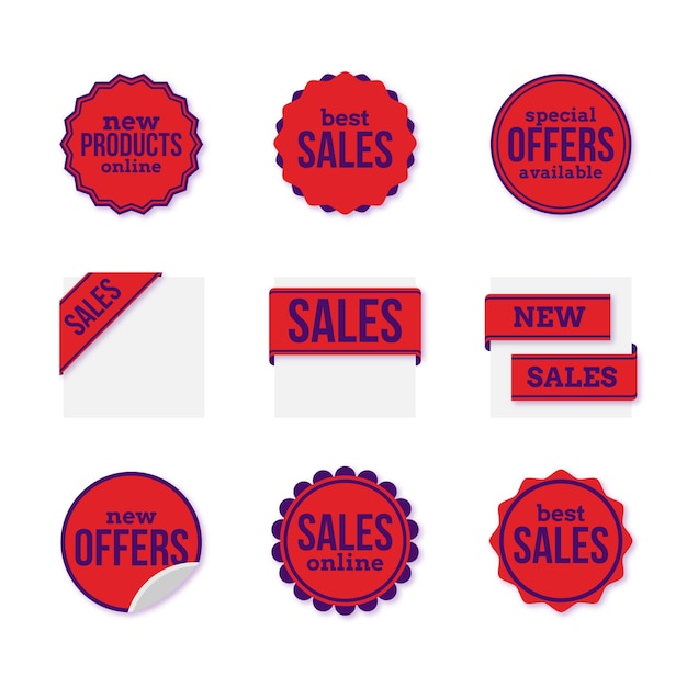 Free Vector collection of red sales label