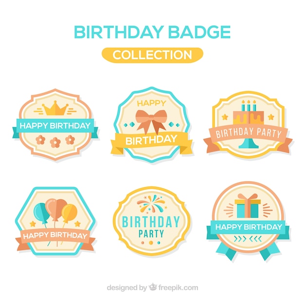 Collection of retro birthday badge