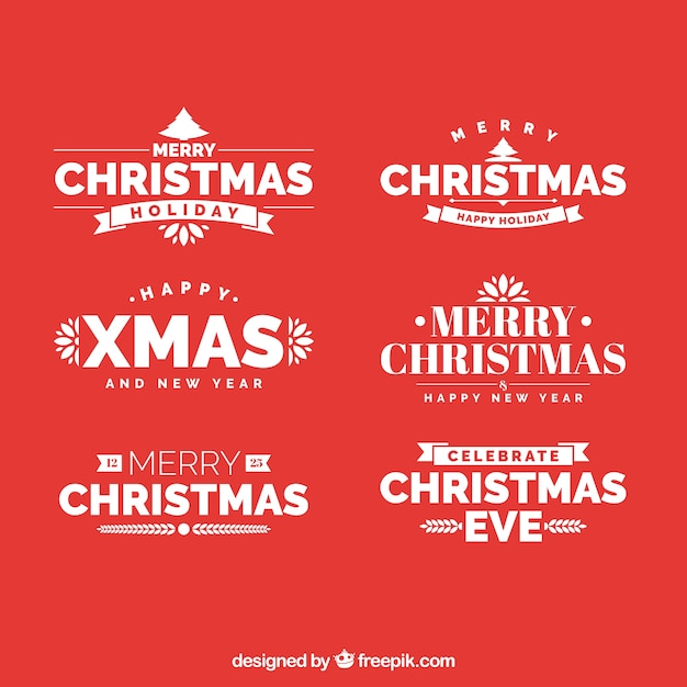 Free Vector collection of retro christmas sticker