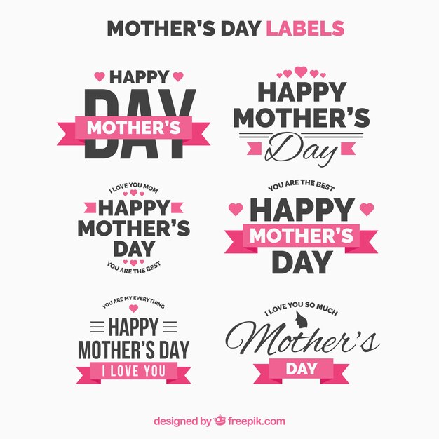 Collection of retro mother day stickers